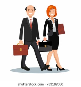 Background vector business cooperation of two business partners vector illustration of a flat design
