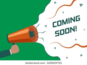 Background vector business design marketing hand concept illustration banner poster communication graphic megaphone explosion speech sound shout voice idea loud advertisement broadcast announcement