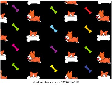 Background Vector Cartoon corgi Dogs Cute