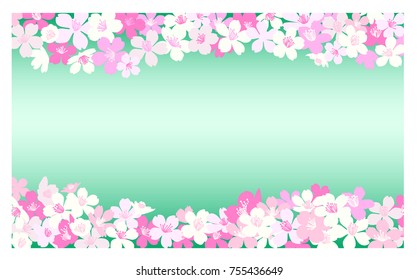 Background with vector cherry blossoms - Japanese sakura flowers