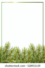 Background with vector christmas tree branches and space for text. vector