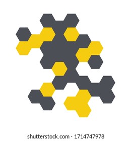 background vector colored geometric shapes bee honeycombs yellow gray