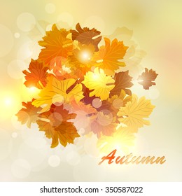 Background Vector Colorful autumn leaves.