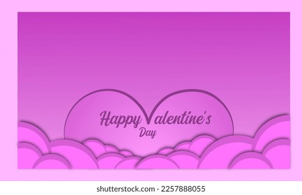 Background vector for Valentine’s Day with copy space area. Cloud illustration vector. Good  design for your gift card, banner or another project