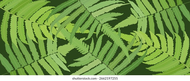 Diseño de Vector de fondo con tema de hoja de helecho.