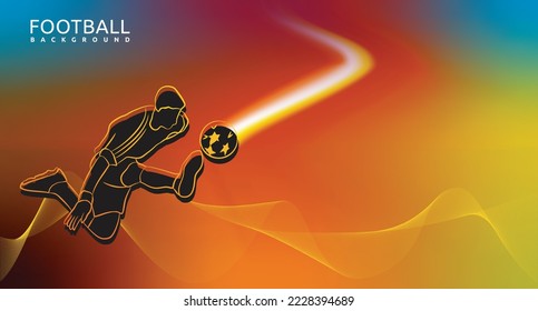 Background vector design of receiving a spectacular pass in soccer. for posters, banners and others