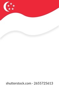 Diseño de fondo de Vector con el tema de la bandera de Singapur para fines de redes sociales, y otros