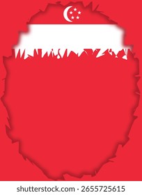 background vector design with the Singapore flag theme for social media purposes, and others