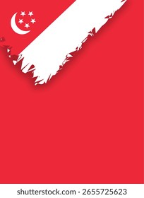 Diseño de fondo de Vector con el tema de la bandera de Singapur para fines de redes sociales, y otros