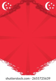 Hintergrund-Vektordesign mit dem Singapur-Flaggenthema für Social-Media-Zwecke und andere