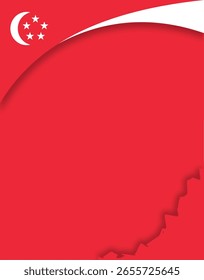 background vector design with the Singapore flag theme for social media purposes, and others