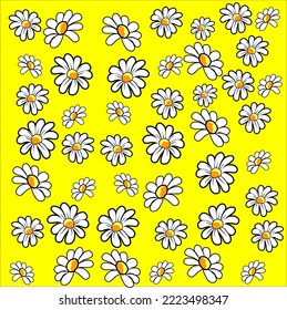 background vector design with white floral pattern looks beautiful on a yellow background