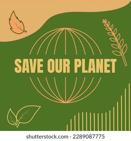 Día de la Tierra del vector de fondo. Fondo verde con hoja y patrón de globo buen diseño para banner o afiche