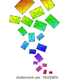 Background with vector envelopes