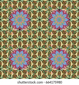 Background. Vector ethnic mandalas, doodle background circles.