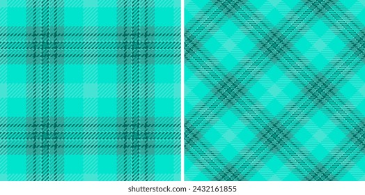 Background vector fabric of plaid texture pattern with a tartan textile check seamless set in fashionable colors.