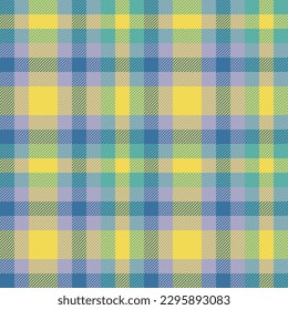 Background vector fabric. Textile texture pattern. Seamless check plaid tartan in blue and pastel colors.