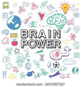 The background of a vector file featuring doodle drawings with an education and learning concept.