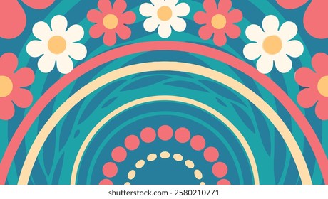 Background, vector, floral, patterns, colorful, design, digital, art, projects, cheerful, flowers, layered, arches, bright, colors, creative, graphics, modern, joyful, atmosphere, aesthetic, graphic, 