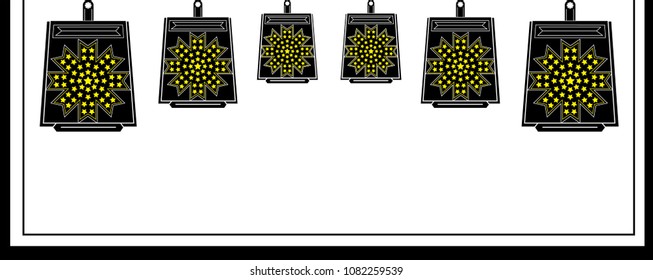 Background Vector Gothic Lantern Glowing Fill of Star's