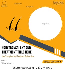 Background vector graphic elements banner of hair care treatment social media post.