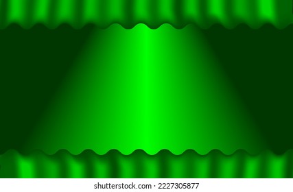 Estilo de cortina verde vectorial de fondo.