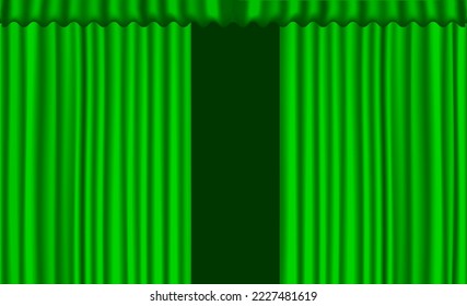 Background vector green curtain style.