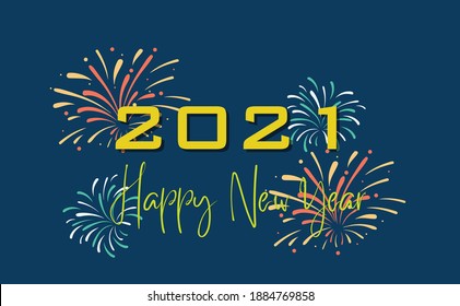año nuevo 2021 feliz con el vector de fondo