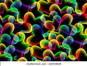 background of vector hearts