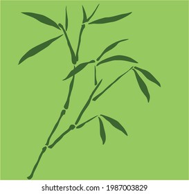 Background Vector illustration abstract bamboo on green pastel colors