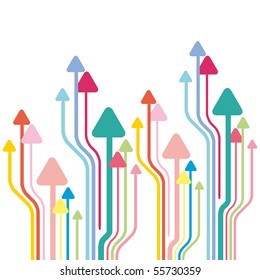 Background vector illustration with arrows abstract