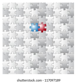 Background Vector Illustration of Blank Jigsaw Puzzle