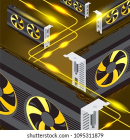 Background vector illustration blockchain graphic card cryptocurrency 