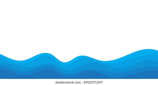 Hintergrund-Vektorillustration der Blauozeanwellenschichten