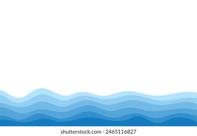 Background vector illustration of blue ocean wave layers