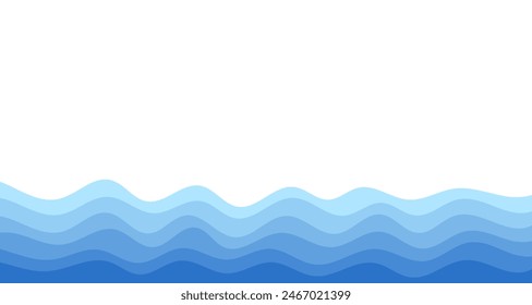 Background vector illustration of blue ocean wave layers