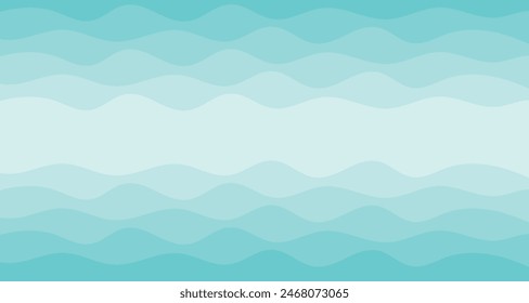 Ilustración vectorial de fondo de las capas azules de las olas del océano