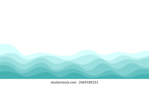 Background vector illustration of blue ocean wave layers
