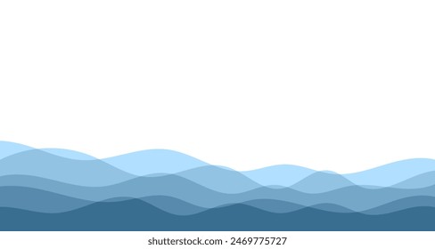 Background vector illustration of blue ocean wave layers