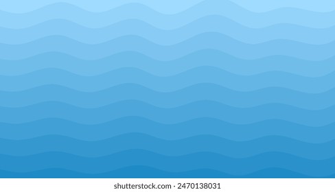 Background vector illustration of blue ocean wave layers