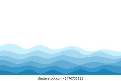 Hintergrund-Vektorillustration der Blauozeanwellenschichten