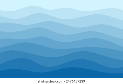 Background vector illustration of blue ocean wave layers