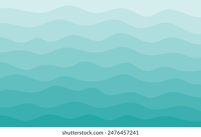 Ilustración vectorial de fondo de las capas azules de las olas del océano