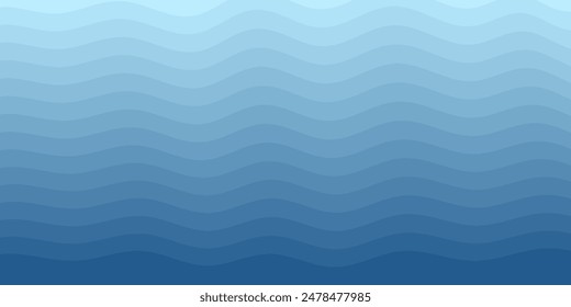 Background vector illustration of blue ocean wave layers