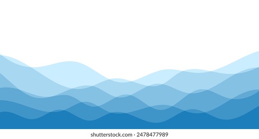 Background vector illustration of blue ocean wave layers