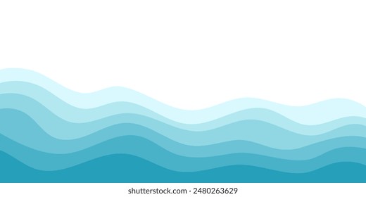 Background vector illustration of blue ocean wave layers