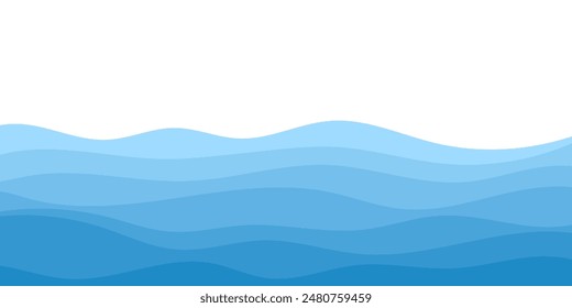 Background vector illustration of blue ocean wave layer