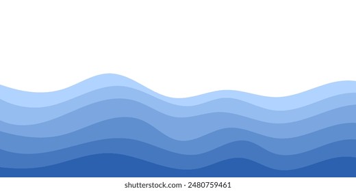 Background vector illustration of blue ocean wave layer