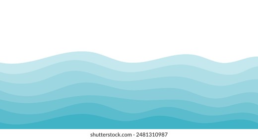 Background vector illustration of blue ocean wave layer