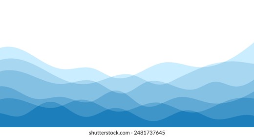 Background vector illustration of blue ocean wave layer